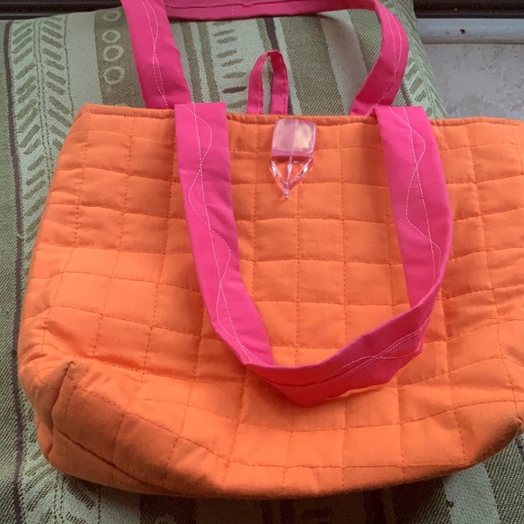 Orange and pink quilted purse - Picture 3 of 4